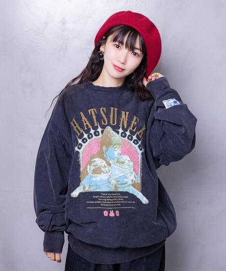 "LOVERS” ヴィンテージサイドリブスウェット（サンドブラック）
