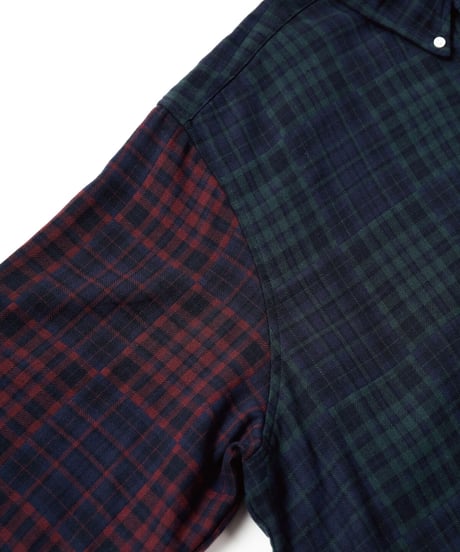LIMITEDオーバーサイズチェックシャツ（GREEN×BURGUNDY）