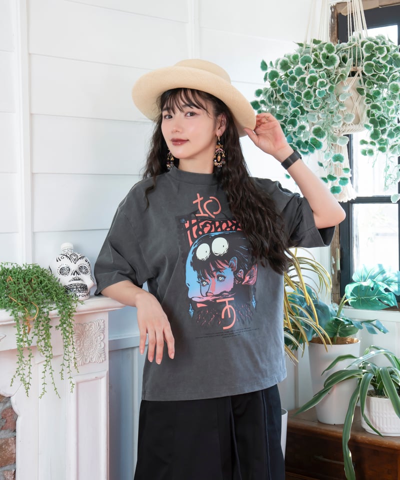 黒百合と影 便所 Tシャツ 美品 XL Hatsunex ABYSSAL ワイドシルエットTシャツ（オールドブラック