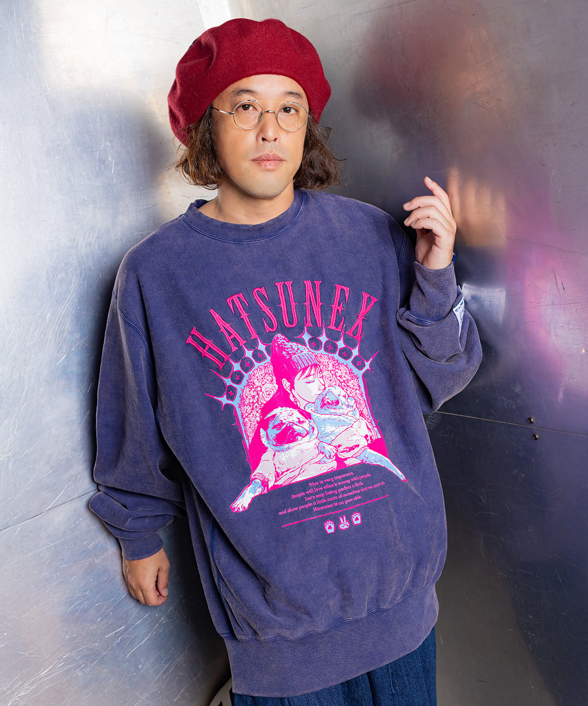 新品 COMFORTABLE REASON ニットベレー帽 レッド ブルー ハンドステッチビッグベレー（マッドレッド） | HATSUNEXオフィシャル
