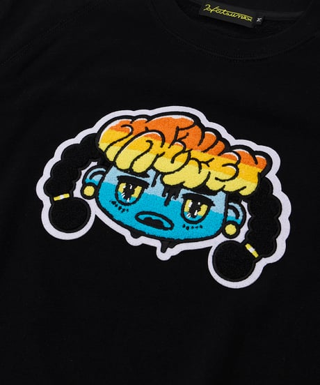 Hatsunex サガラ刺繍ライトオンススウェットTシャツ（ブラック）