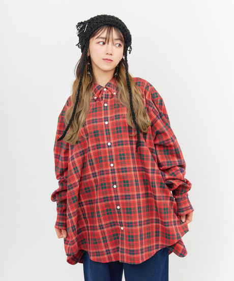 LIMITEDオーバーサイズチェックシャツ（RED×RED）