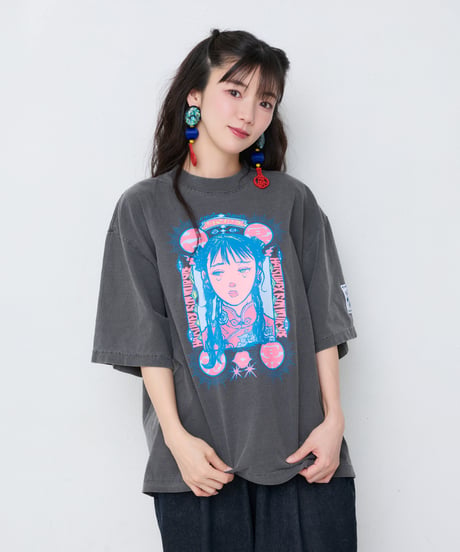 Jiangshi!? ワイドシルエットTシャツ（オールドブラック）