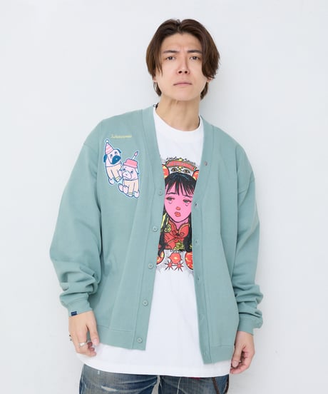 KOBUKOHA ライトカーディガン（スモーキーグリーン）