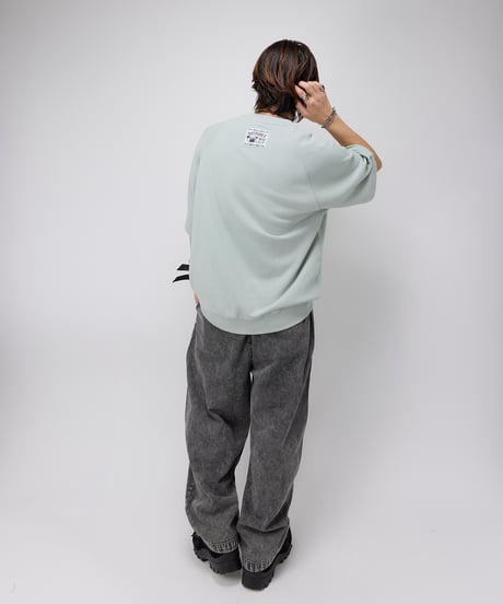 Hatsunex サガラ刺繍ライトオンススウェットTシャツ（スモーキーグリーン）