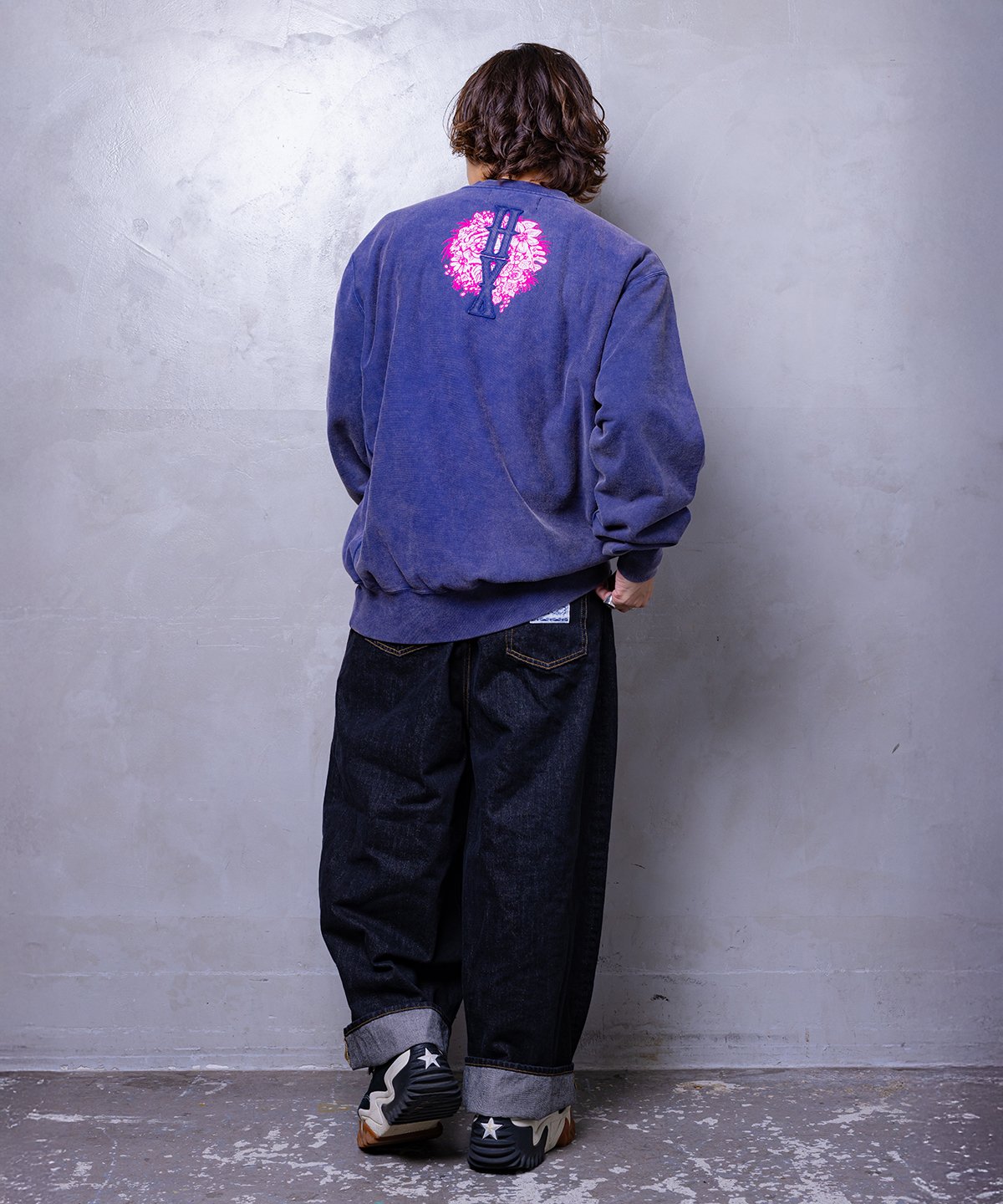 LOVERS” ヴィンテージサイドリブスウェット（オールドパープル