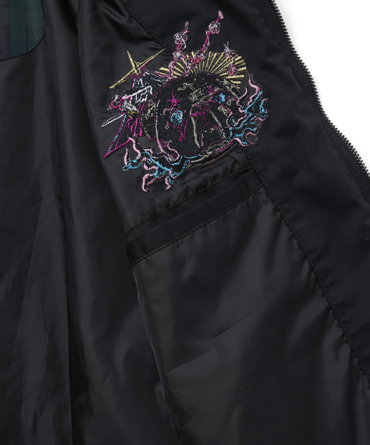 KIYONEKO 刺繍ジャケット 黒色 KIYONEKO 刺繍ジャケット 黒色