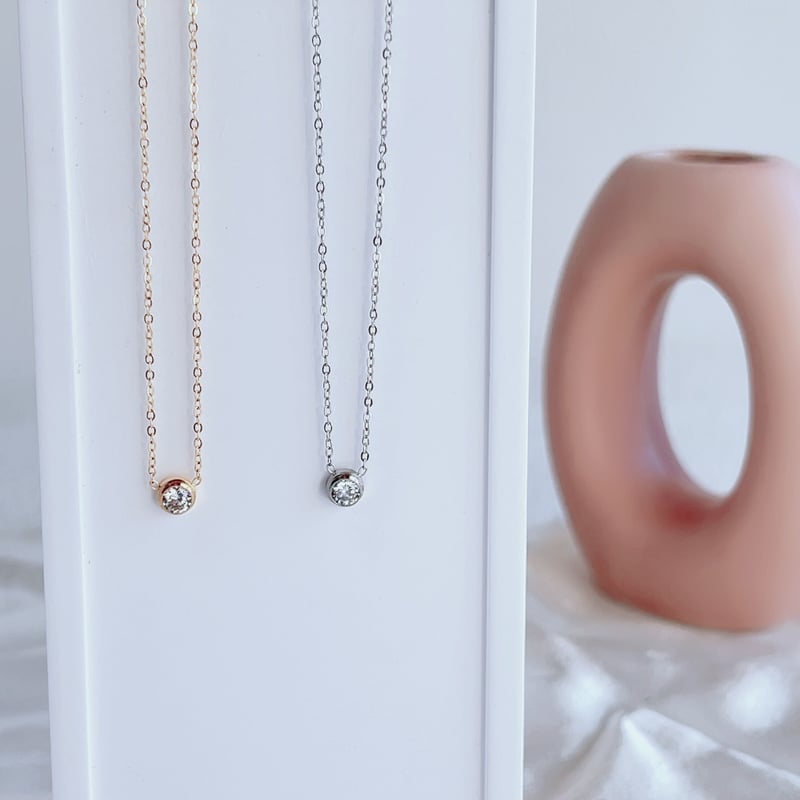 アクセサリー Simple simple zirconia necklace | PILIWIME
