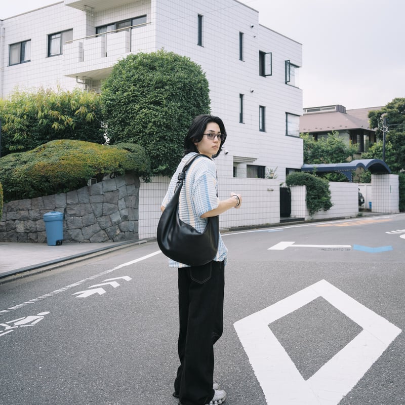 Leather Round Shoulder Bag | PIEAL