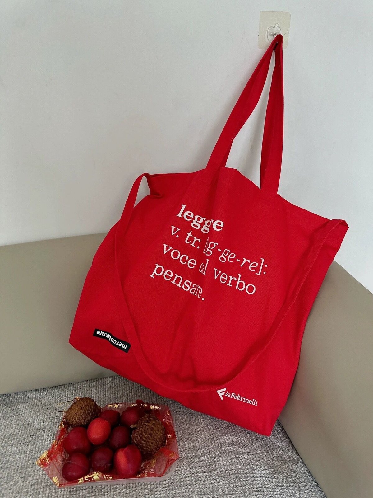 Crimson Message Tote Bag | PIEAL