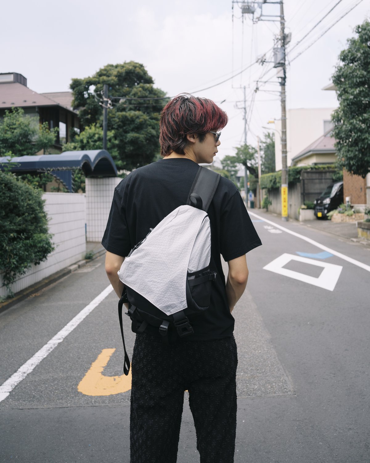 One Shoulder Nylon Bi-color Bag | PIEAL
