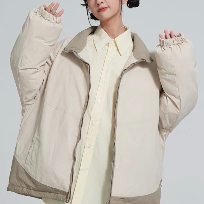 Oversized Bi-color Down Jacket | PIEAL