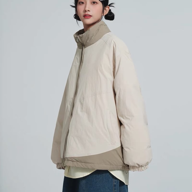 Oversized Bi-color Down Jacket | PIEAL