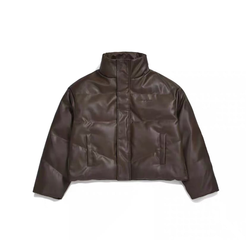 Oversized Drop Shoulder Leather Down | PIEAL