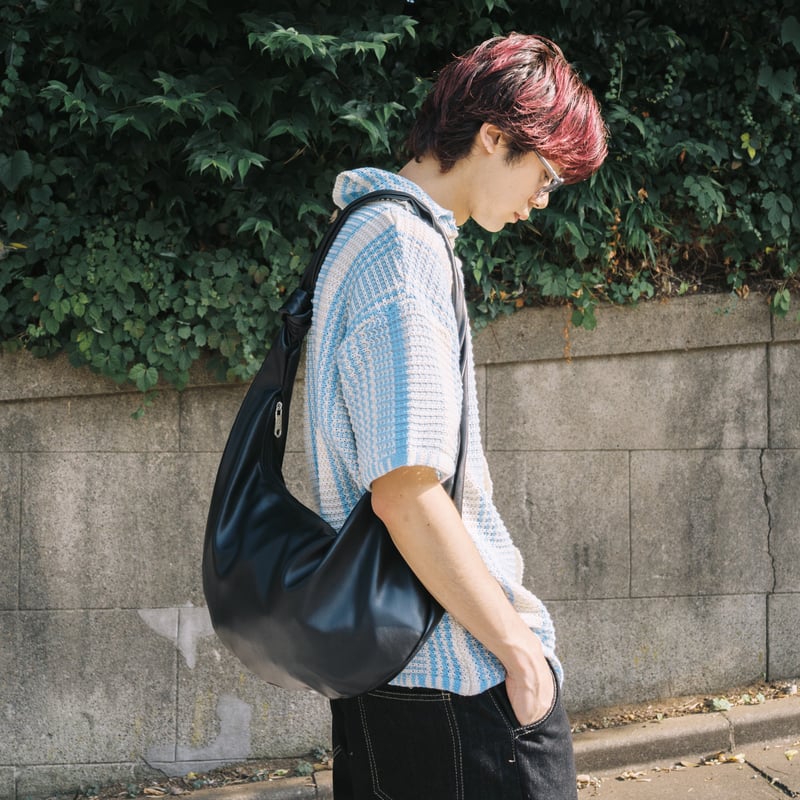 Leather Round Shoulder Bag | PIEAL
