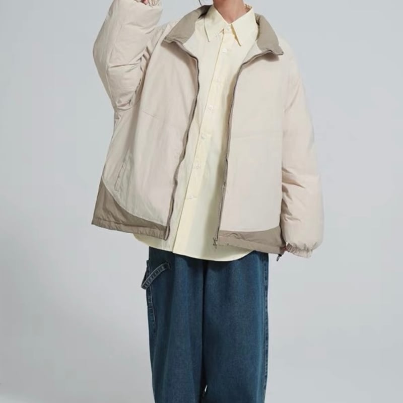Oversized Bi-color Down Jacket | PIEAL