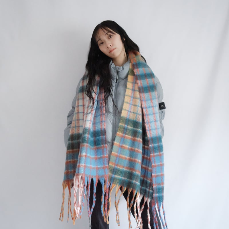 【新品未使用】ollun bicolor volume muffler volume mix color muffler/ボリュームミックスカラーマフラー