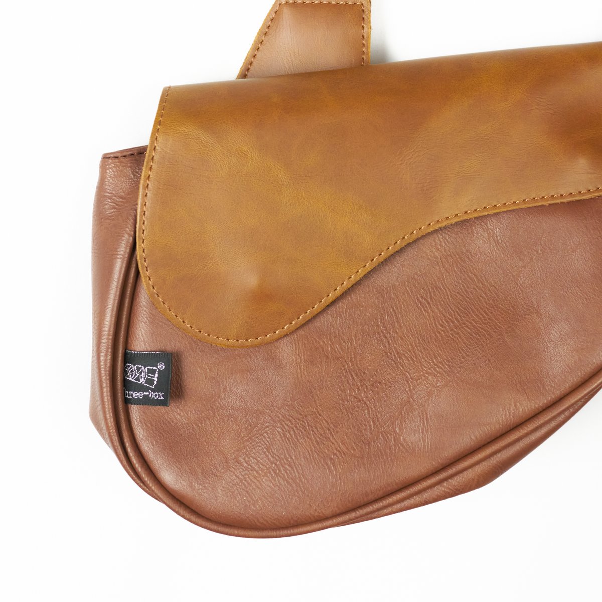 Bi-color Leather Shoulder Bag | PIEAL