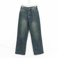 Stone Wash Straight Denim