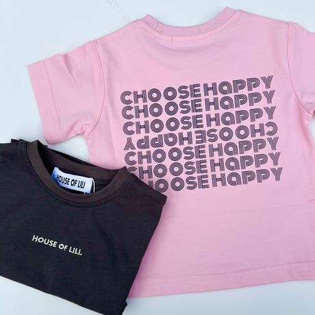 <ADULT> PINK  XLのみ CHOOSE HAPPY T-shirt /House of Lili