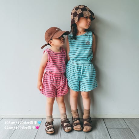 pile border tank / pile border pants / House of Lili