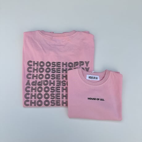<ADULT> PINK  XLのみ CHOOSE HAPPY T-shirt /House of Lili