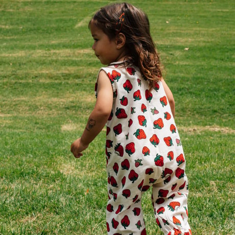 Strawberry Cotton Jumpsuit/ bel&bow