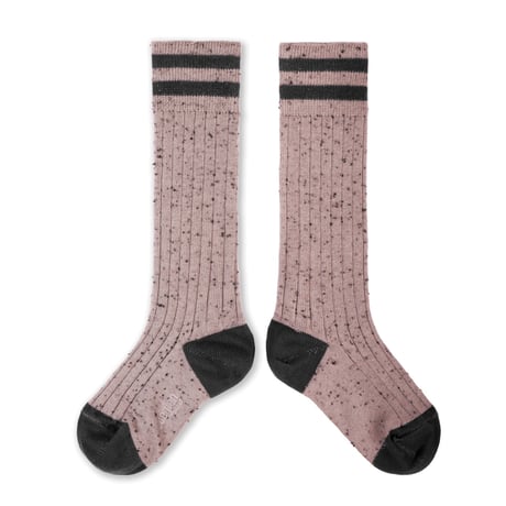 Noa - Chaussettes hautes à côtes fil boutonné/collegien