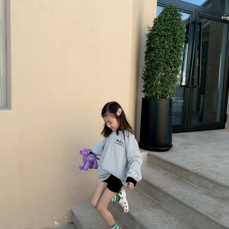 <KIDS> pin border long sleeve T-shirt / House of Lili