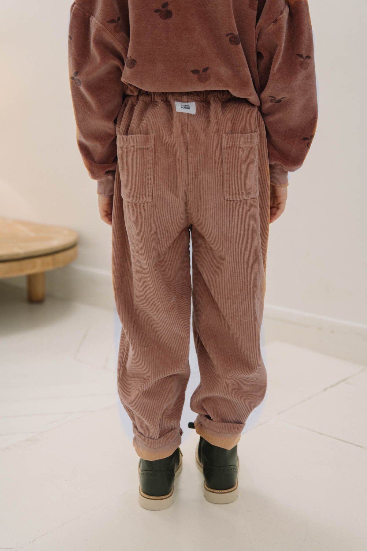 BOHEME ♡ CARROT PANTS CORDEROY 36m Pantalon Carrot Velours Côtelé Bleu Naissance 10 Ans Studio