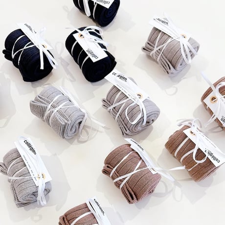 collegien/La Haute-Ribbed Knee-high Socks-Praline de Lyon