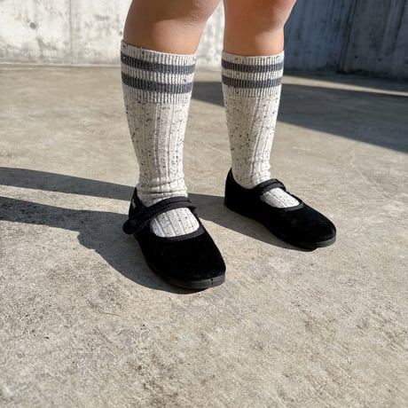 Noa - Chaussettes hautes à côtes fil boutonné/collegien