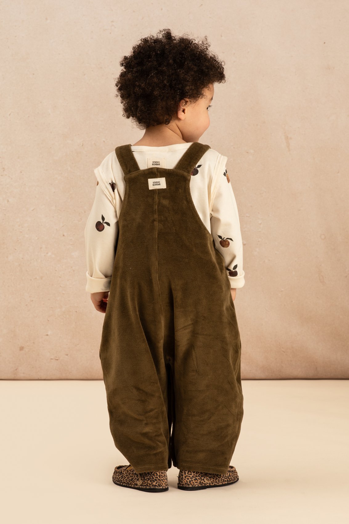 SALOPETTE OVERALLS/TERRY VELVET/KAKI/STUDIO BOH