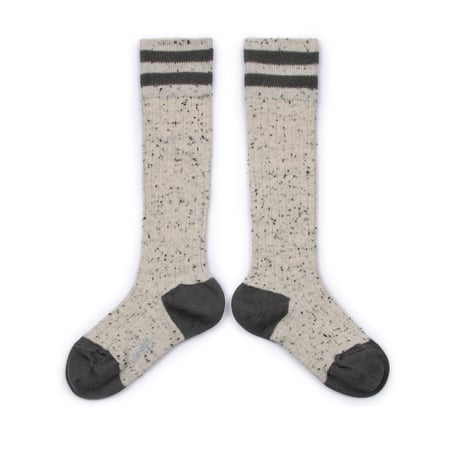 Noa - Chaussettes hautes à côtes fil boutonné/collegien