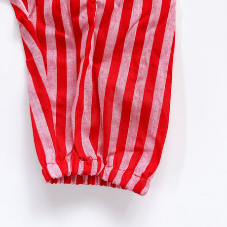 Stripe Cotton Jumpsuit - Red/bel&bow