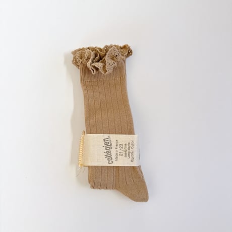 collegien/Joséphine Lace-Trim Ribbed Knee-high Socks