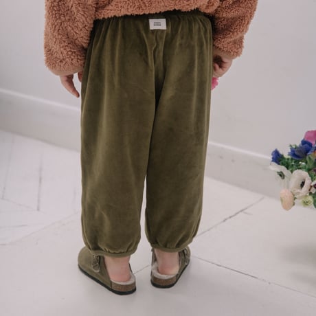 PORGY PANTS/TERRY VELVET/KAKI/18m,24m/STUDIO BOHEME PARIS