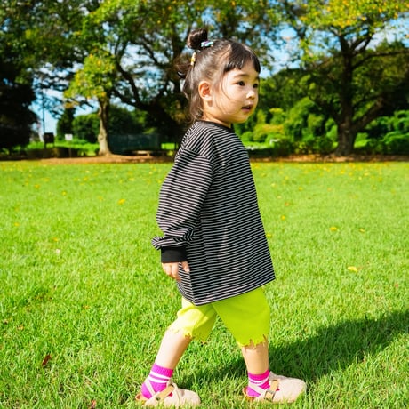 <KIDS> pin border long sleeve T-shirt / House of Lili