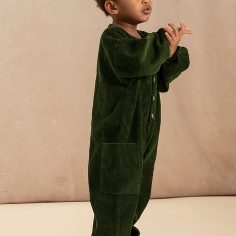 BIG PAPI JUMPSUIT/CORDUROY VELVET/ DEEP GREEN/STUDIO BOHEME PARIS