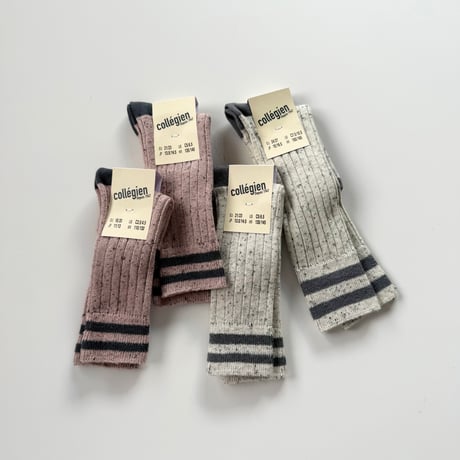 Noa - Chaussettes hautes à côtes fil boutonné/collegien