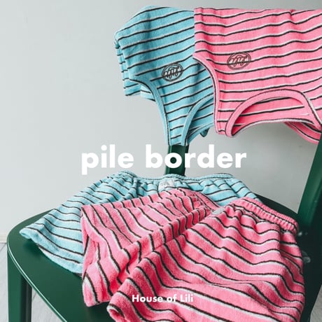 pile border tank / pile border pants / House of Lili