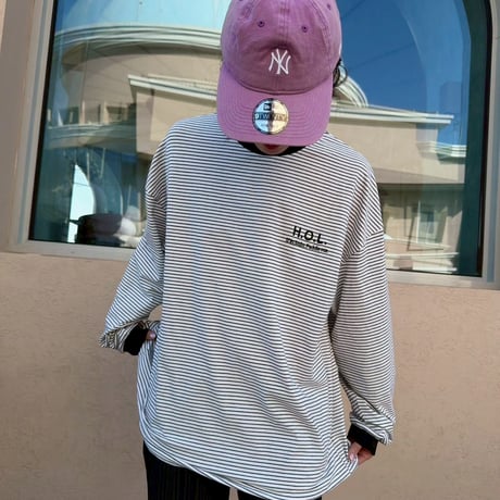<ADULT> pin border long sleeve T-shirt / House of Lili