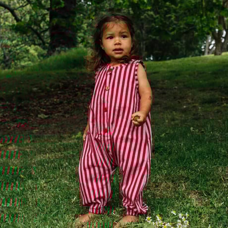 bel&bow チェックオーバーオール 2y bel&bow - checkerboard overall - brown | sounote