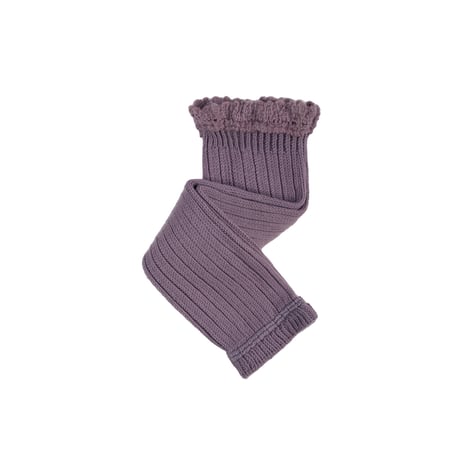 Léna - Ribbed Merino Wool Legwarmers with Lace Frill/collegien