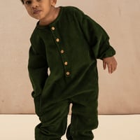 BIG PAPI JUMPSUIT/CORDUROY VELVET/ DEEP GREEN/STUDIO BOHEME PARIS