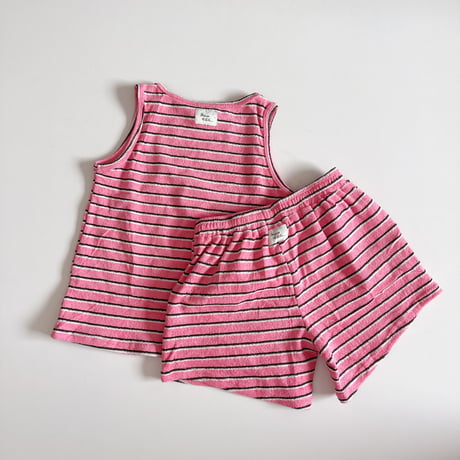 pile border tank / pile border pants / House of Lili