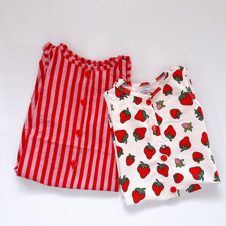 Strawberry Cotton Jumpsuit/ bel&bow