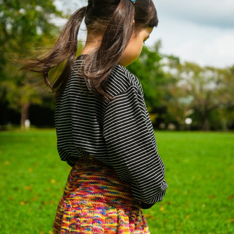 KIDS> pin border long sleeve T-shirt / House o