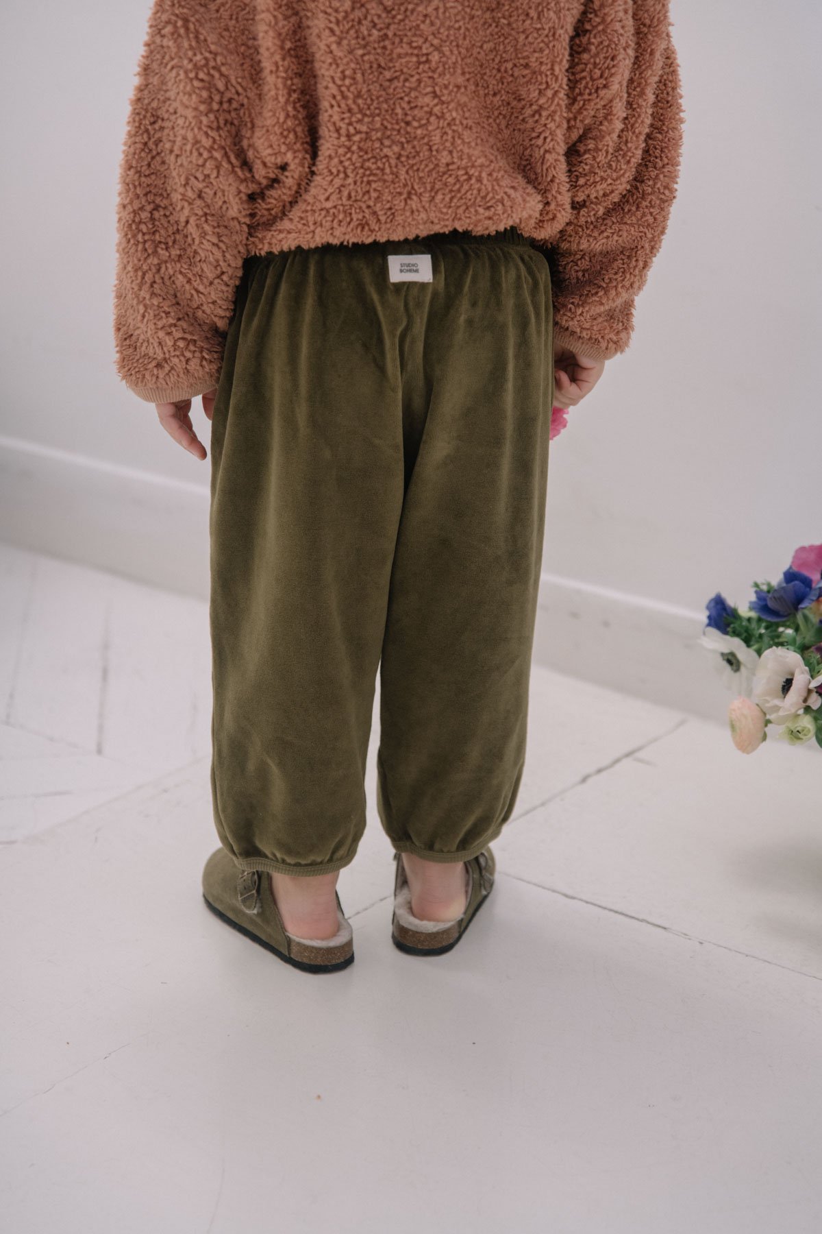 PORGY PANTS/TERRY VELVET/KAKI/36m/STUDIO BOHEME
