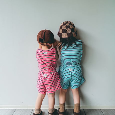 pile border tank / pile border pants / House of Lili